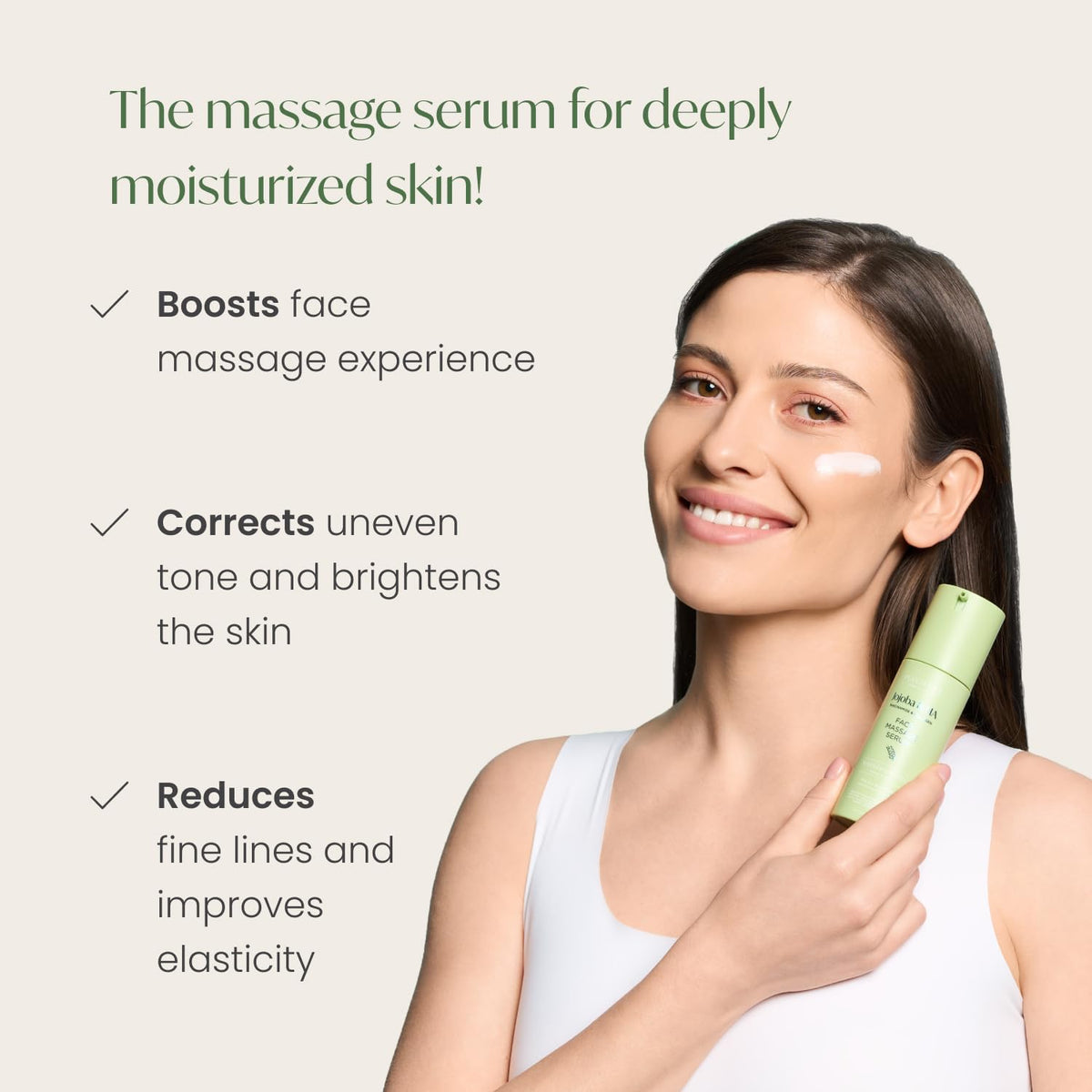 PLANTIFIQUE serum texture close-up droplet demonstrating smooth glide for massage