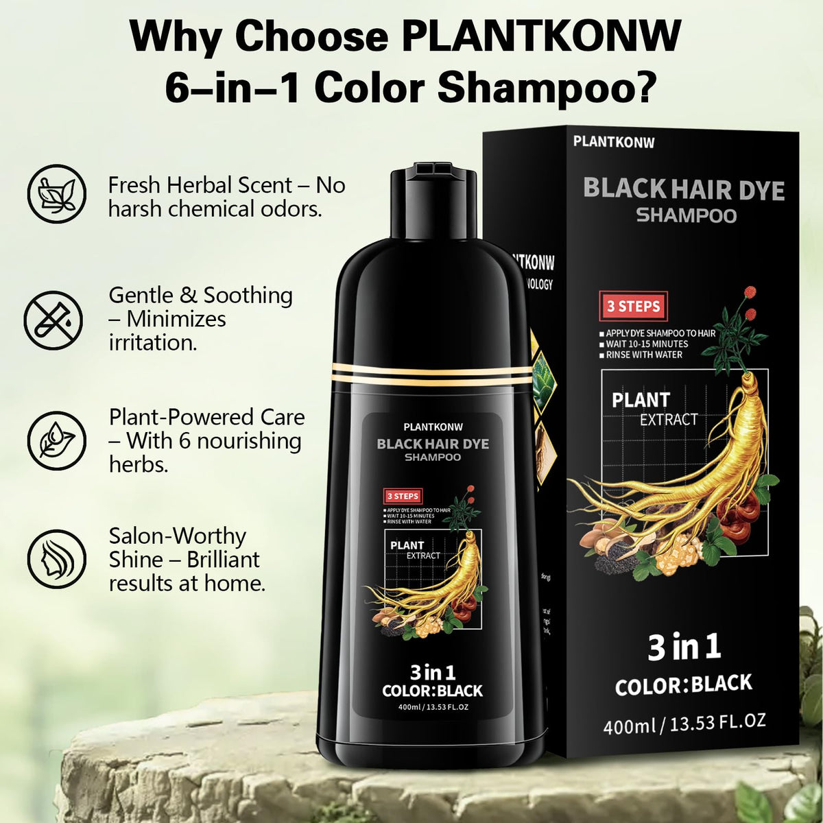 Plantkonw user wearing gloves applying shampoo showing safe simple use benefit