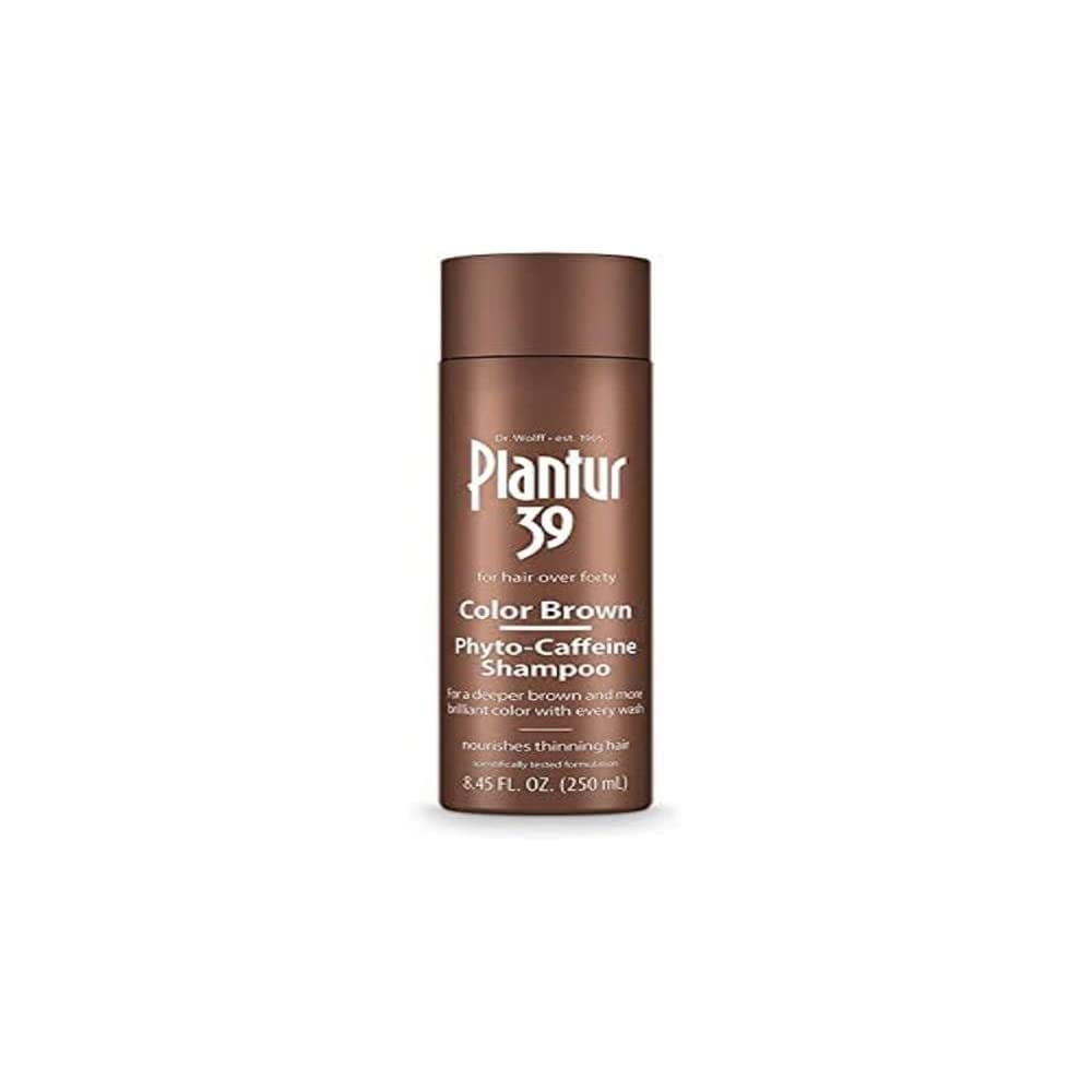 Plantur 39 bottle front view showing color-enhancing and strengthening benefits