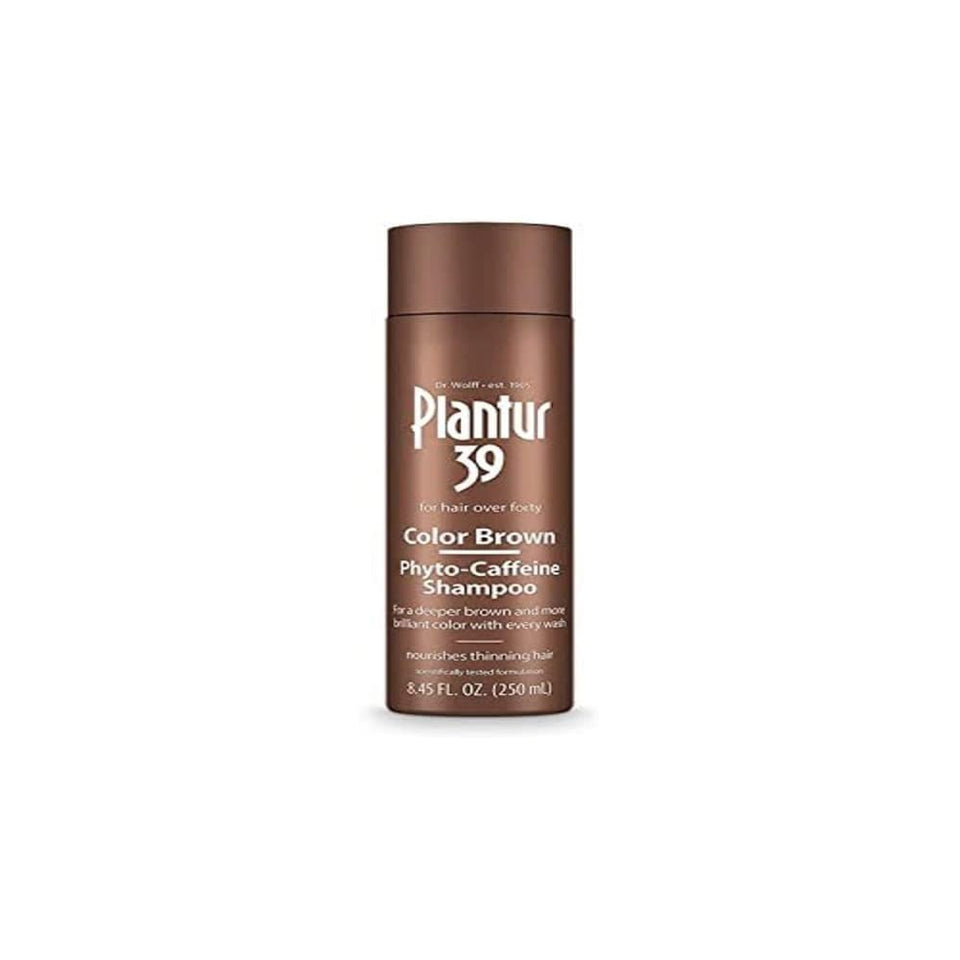 Plantur 39 bottle front view showing color-enhancing and strengthening benefits