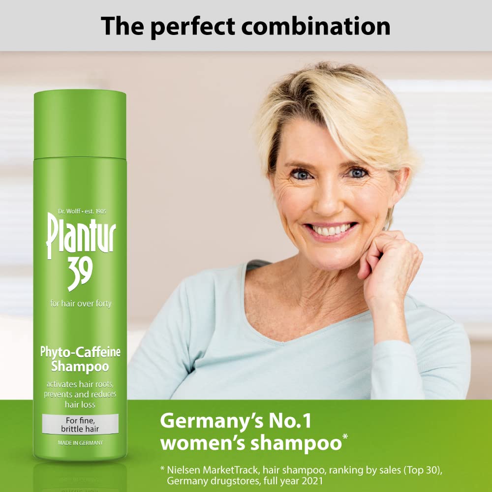 Plantur 39 bottle on bathroom shelf styled to convey everyday routine and confidence benefit