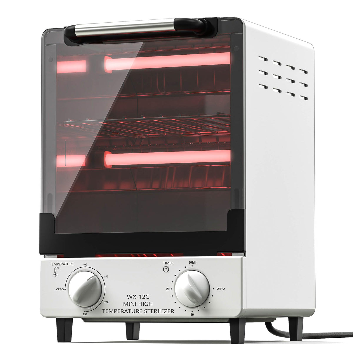 Plasdent front view showing compact stainless sterilizer and control panel benefit fast sterilization