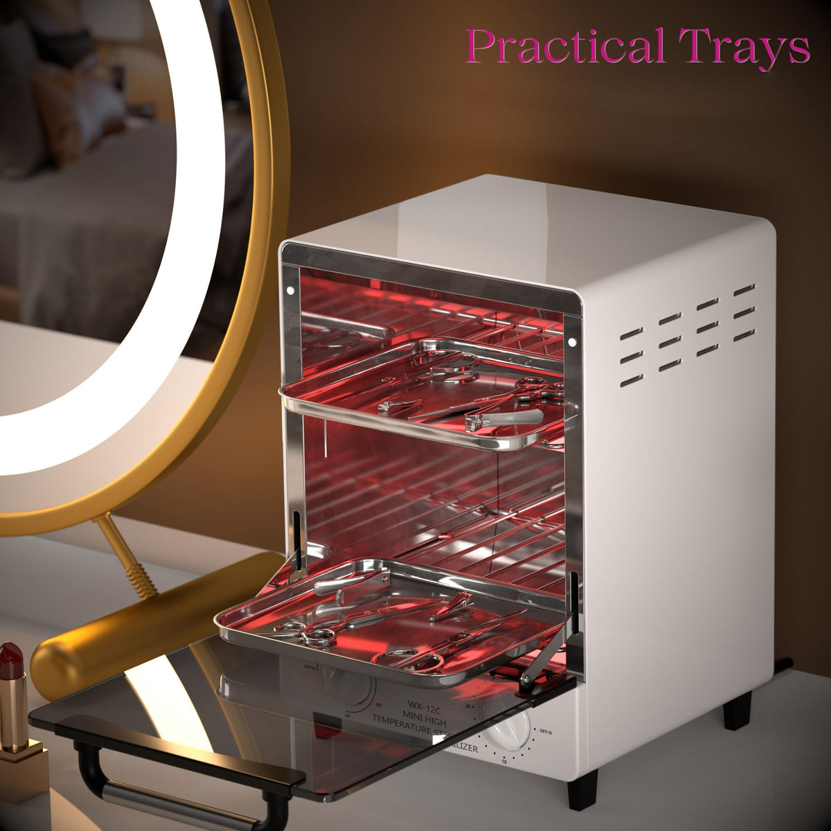Plasdent stainless tray detail highlighting rust-resistant finish for long-lasting durability
