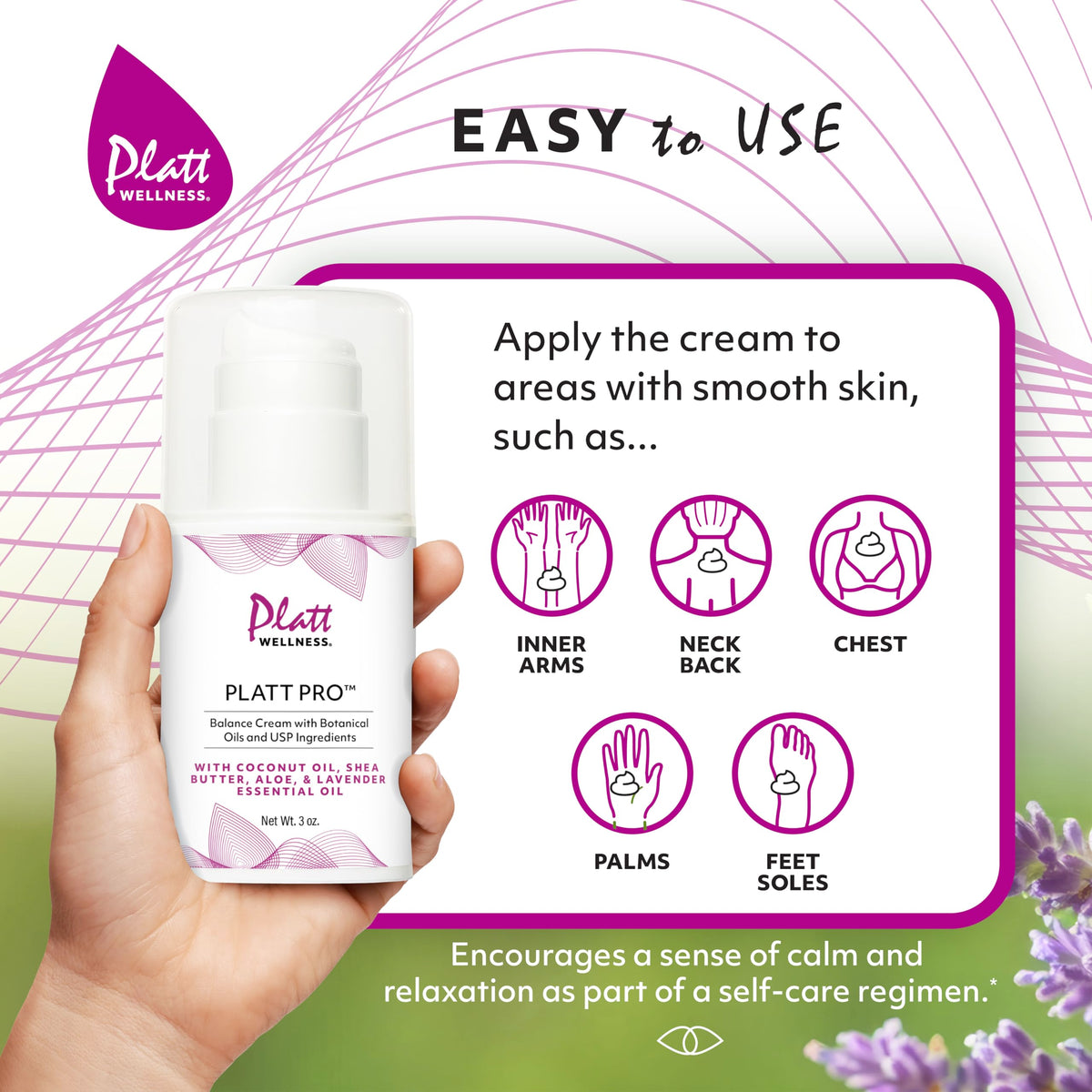 Platt Wellness cream texture close-up showing smooth, non-greasy finish