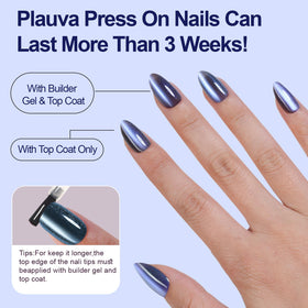 Plauva finished manicure at a party showcasing durable, eye-catching look