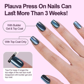 Plauva nail tip beside coin to show scale and easy-to-trim sizing benefit
