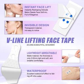 PLAYQUEEN applied to jawline demonstrating immediate contour and support