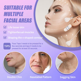 PLAYQUEEN neck lift in use showing V-line improvement and waterproof hold