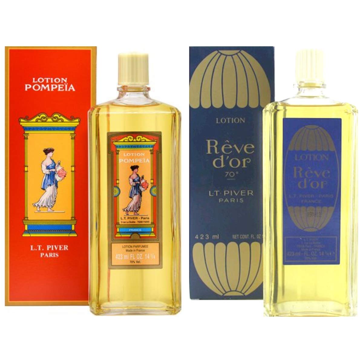 PLESIU Pompeia and Reve d'Or front packaging showing bottles and easy selection