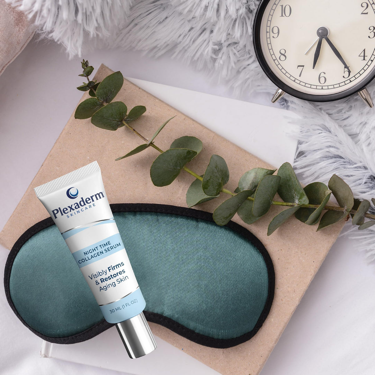 Plexaderm applied during night routine demonstrating overnight repair