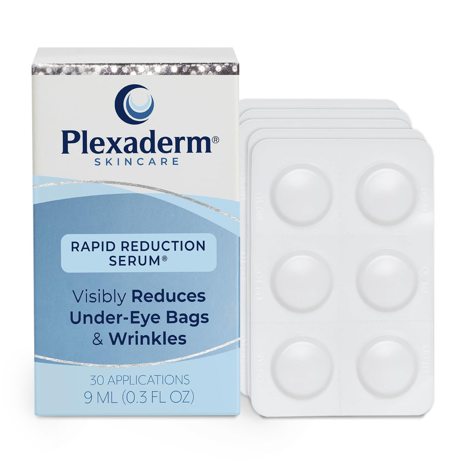 Plexaderm front packaging with 30 single-use pods showing convenience and travel-ready use