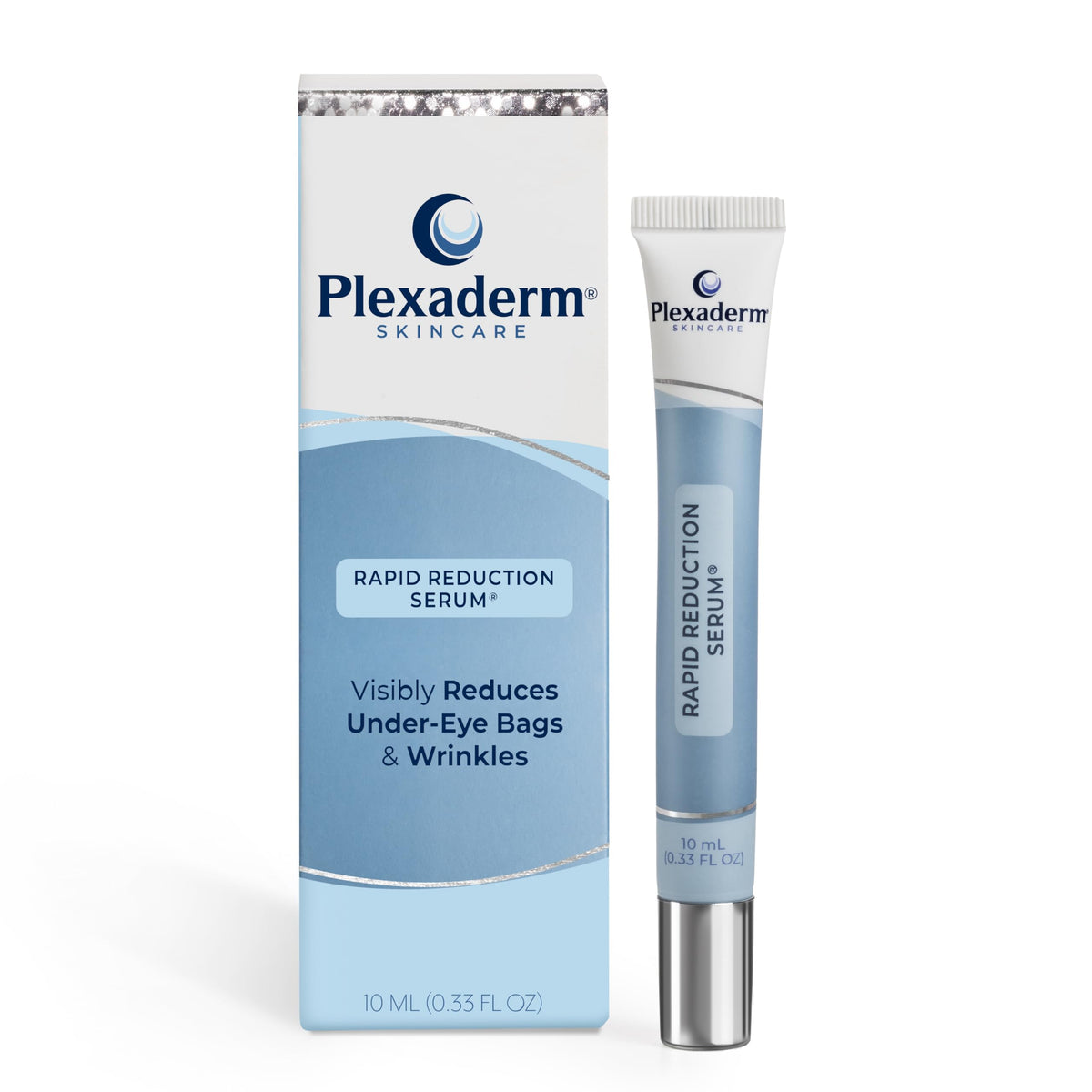 Plexaderm front tube showing packaging and clear tube benefit instant application