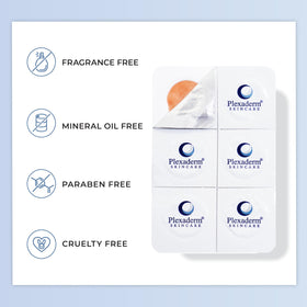 Plexaderm lifestyle bathroom vanity scene showing everyday use and ready confidence