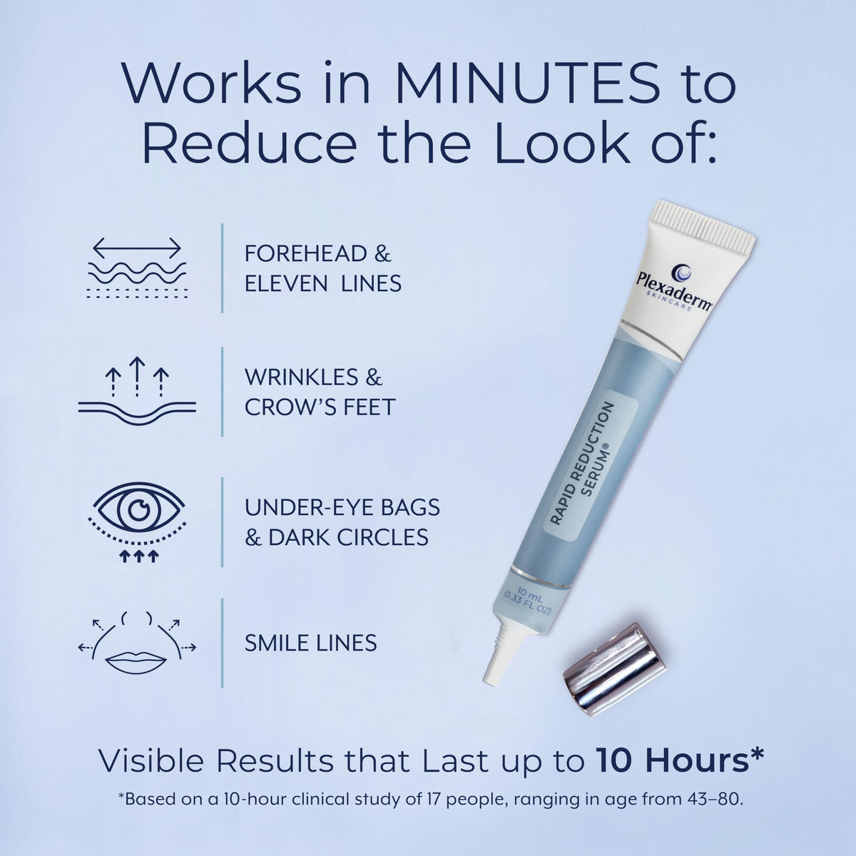 Plexaderm serum texture on fingertip highlighting spreadability benefit