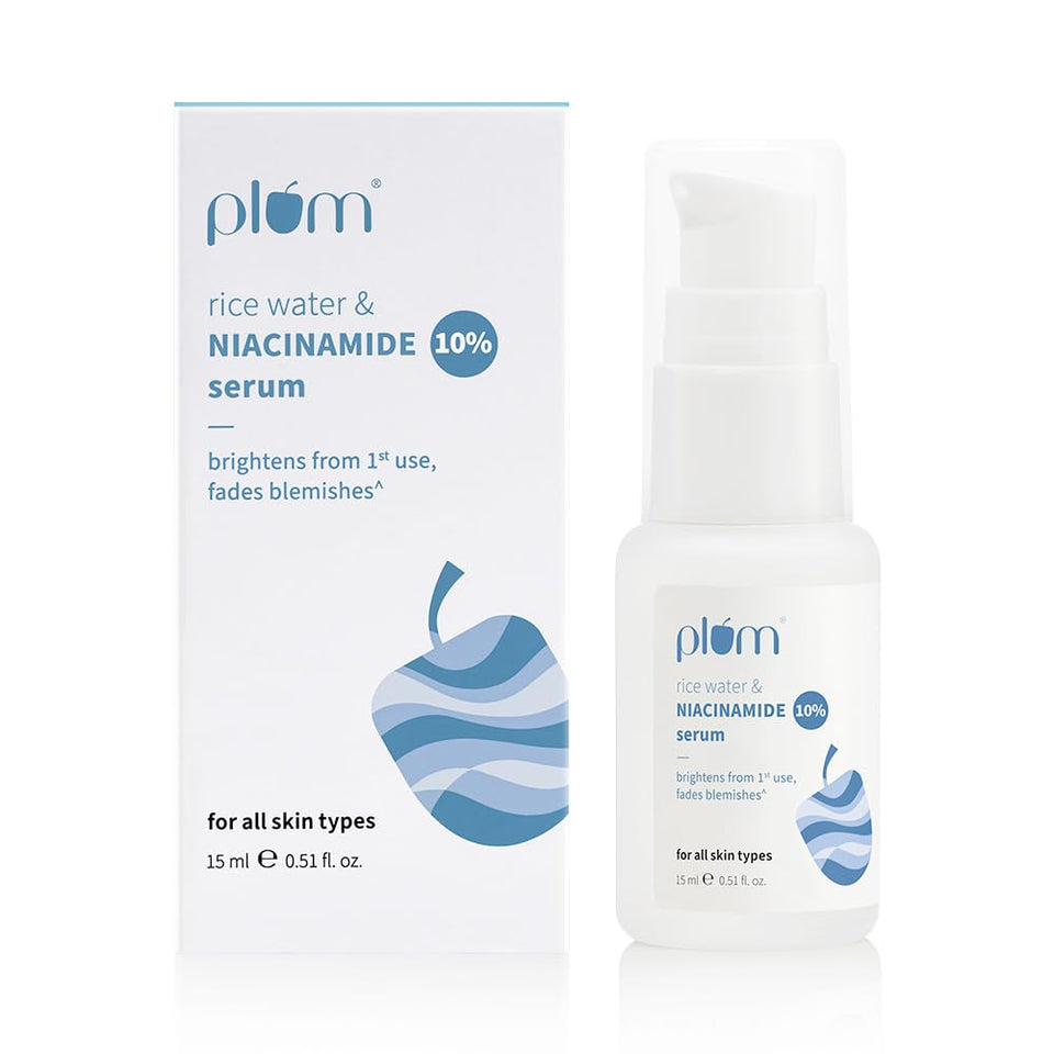 Plum front packaging showing serum bottle and benefits