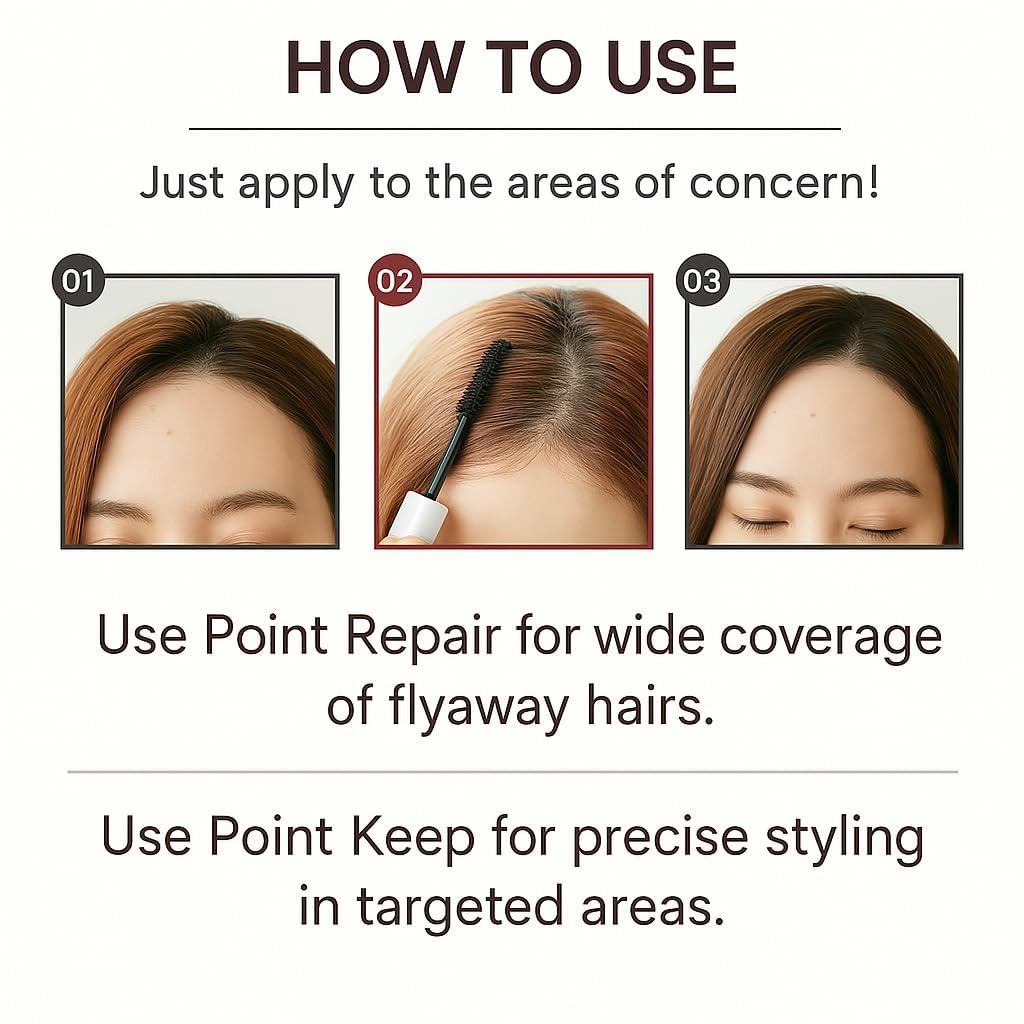 Plus eau micro brush close-up for precise application on flyaways and edges