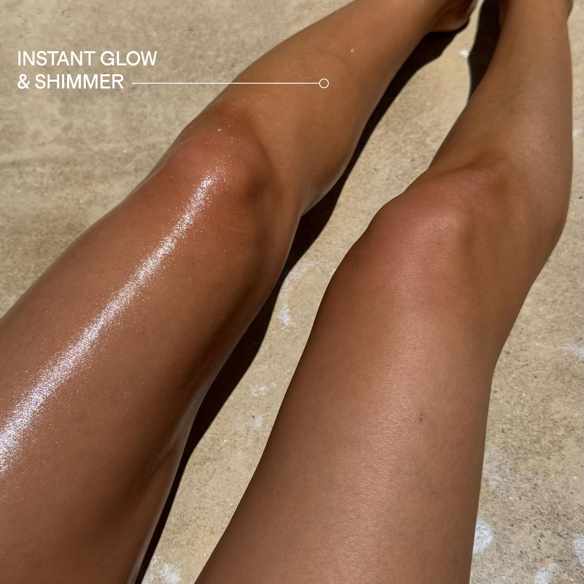 +Lux Unfiltered oil applied on arm demonstrating instant bronze glow