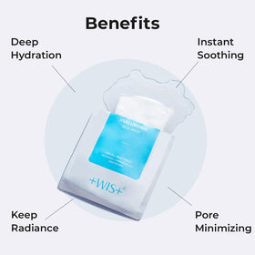 +WIS+ mask on model fitting face contours to boost moisture and calm skin