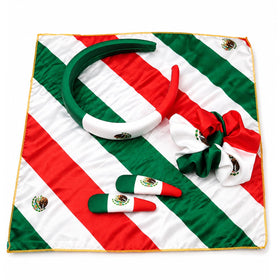 PMAIHNAS fabric texture close-up highlighting Mexico flag print and soft feel