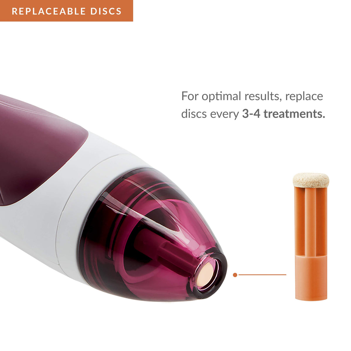 PMD device in use on face showing effective exfoliation and brighter skin