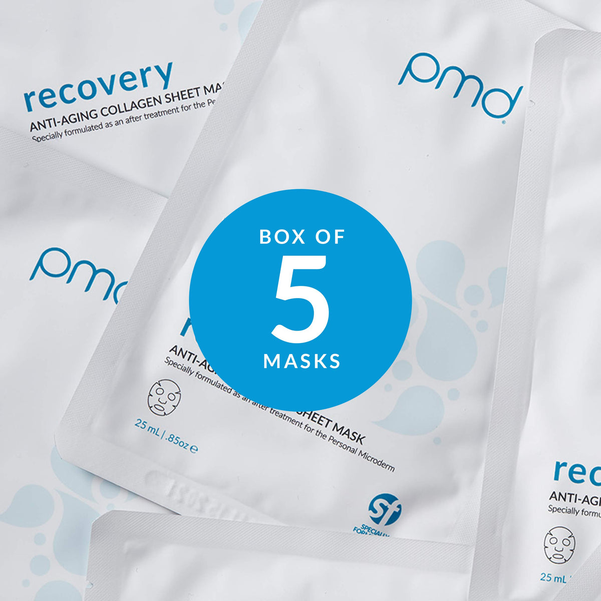PMD mask held in hand to show real-life size and coverage benefits