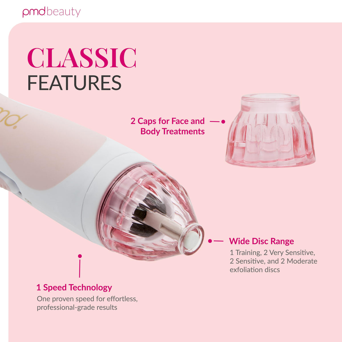 PMD Beauty device held in hand demonstrating ergonomic grip and precise control for safer treatments