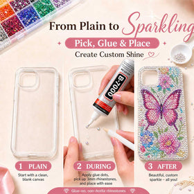 PNTNQA rhinestones applied to a tumbler benefit: durable decorative accent example