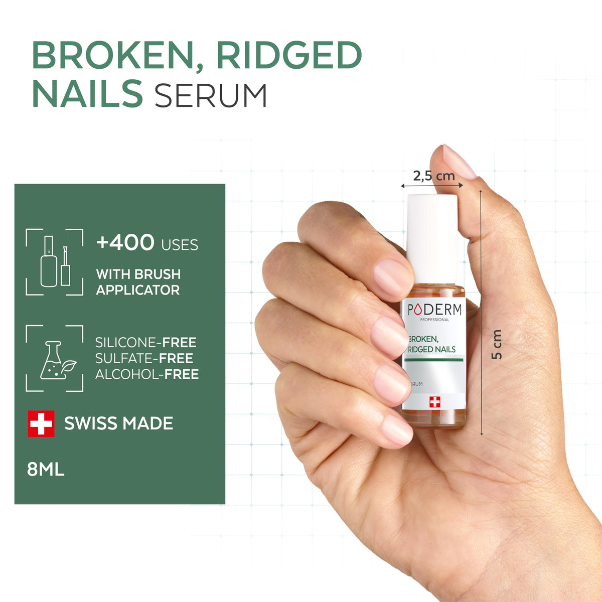PODERM used to massage cuticle showcasing improved cuticle conditioning
