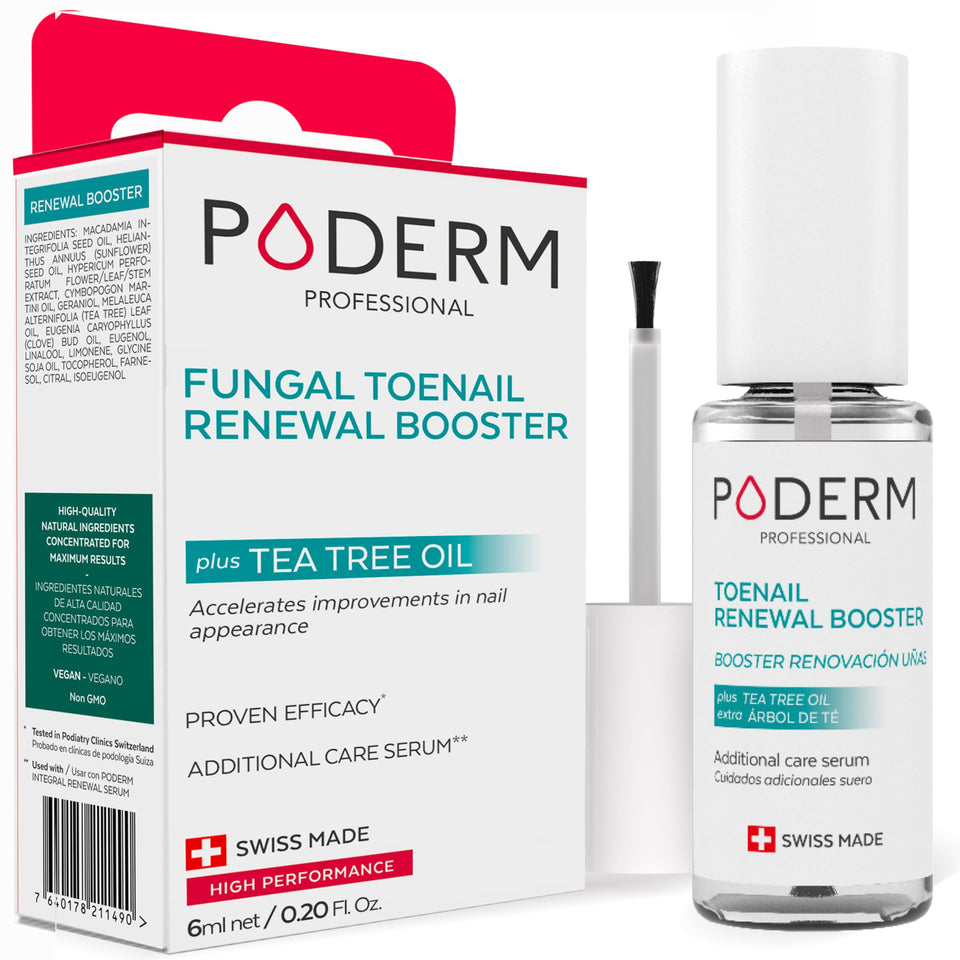 PODERM front packaging showing label and benefits for fast-visible nail renewal