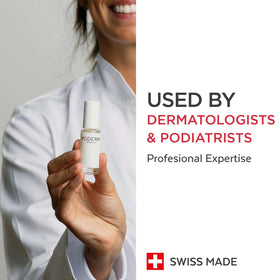 PODERM applied to a toenail showing targeted relief and easier trimming