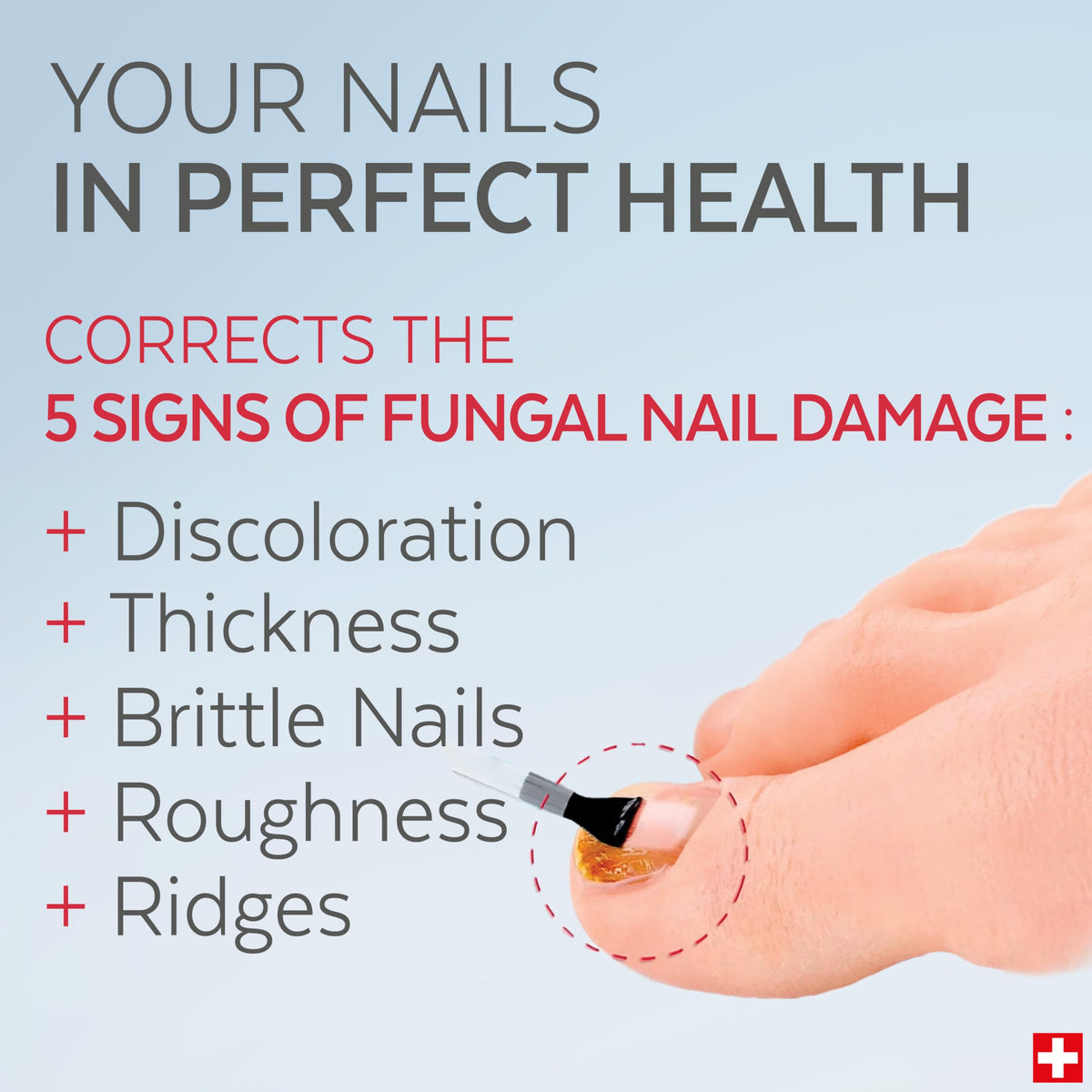 PODERM serum texture on fingertip illustrating lightweight, fast-absorbing formula