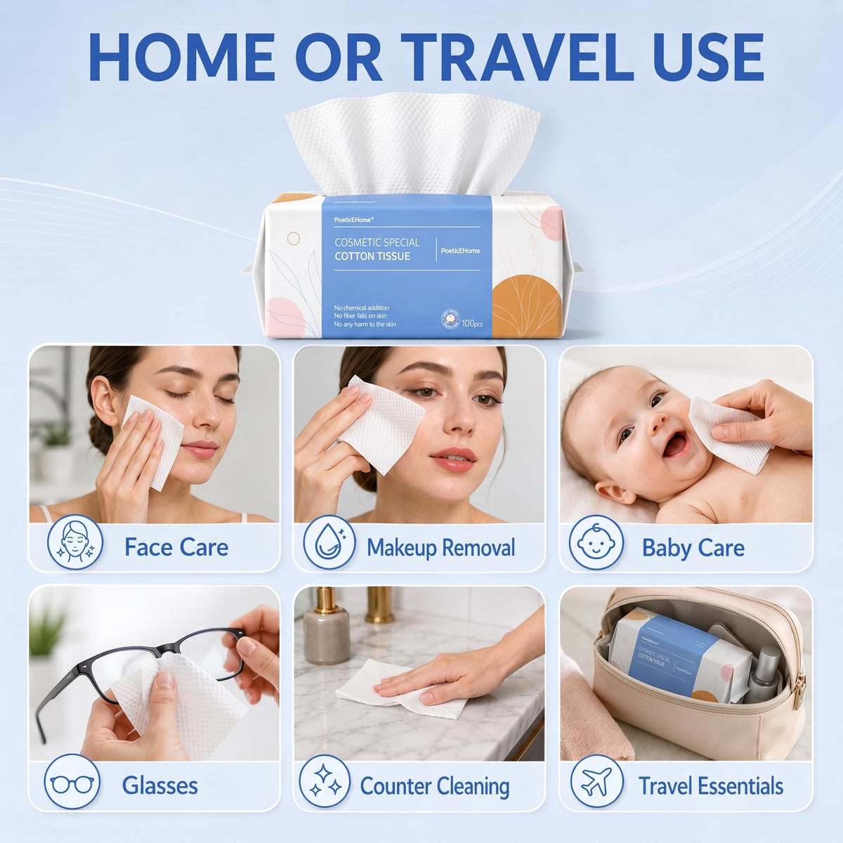 PoeticEHome baby care wiping a baby's face safely and softly