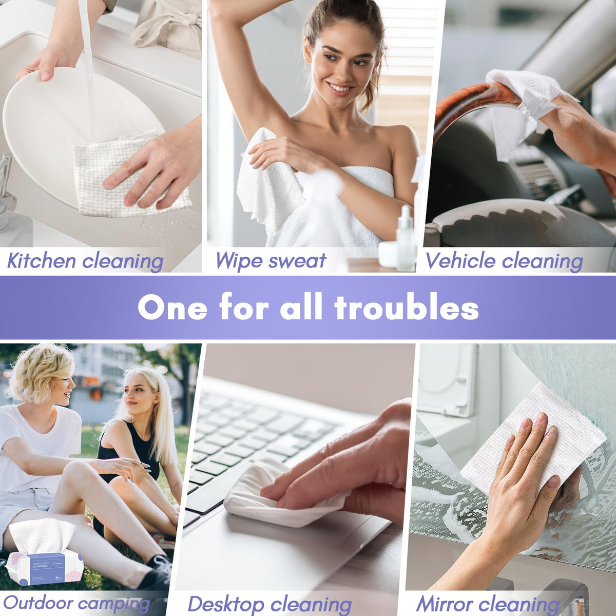 PoeticEHome towel wiping kitchen counter for quick, lint-free cleaning