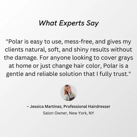 POLAR HAIR CARE in a modern bathroom scene highlighting mess-free routine