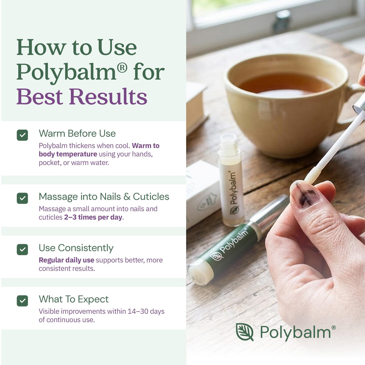 polybalm texture closeup showing smooth balm and moisturizing action