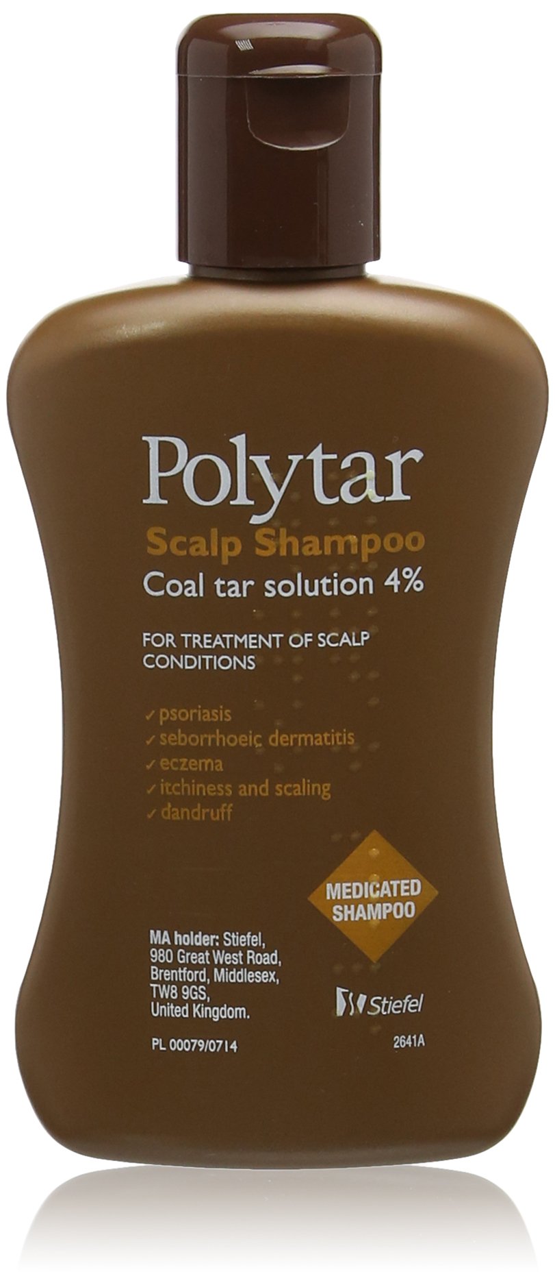 Polytar front packaging showing 150ml bottle and medicated label benefit clarity