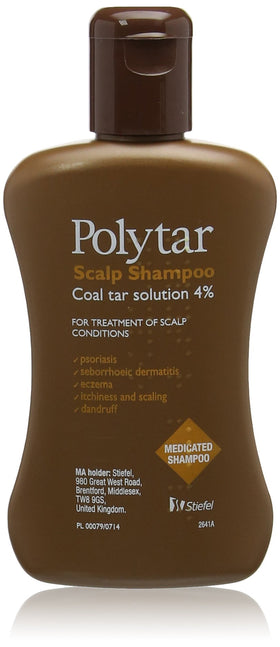 Polytar front packaging showing 150ml bottle and medicated label benefit clarity