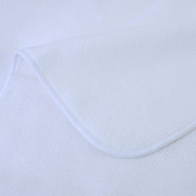 POLYTE towel held against hand showing 20x40 inch size for full hair coverage