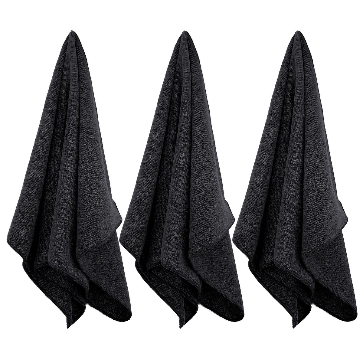 POLYTE towel in hand wrapping wet hair showing reduced drying time benefit