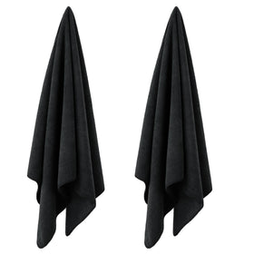 POLYTE towel wrapped on model demonstrating gentle hair protection