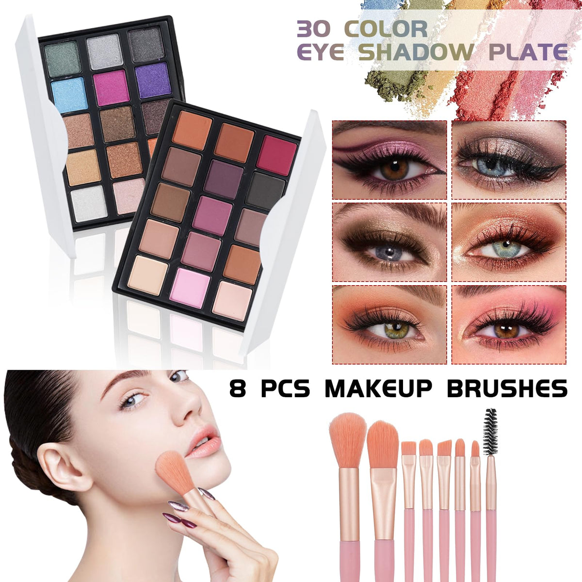 pomcral concealer palette close-up showing multiple corrective shades for contouring