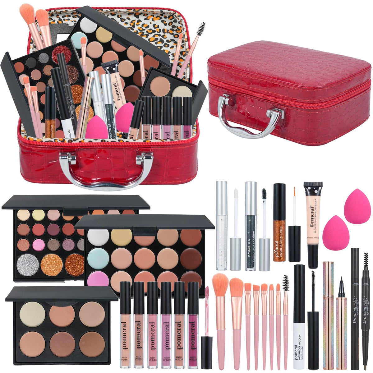 pomcral red case front view showing complete kit and easy gifting