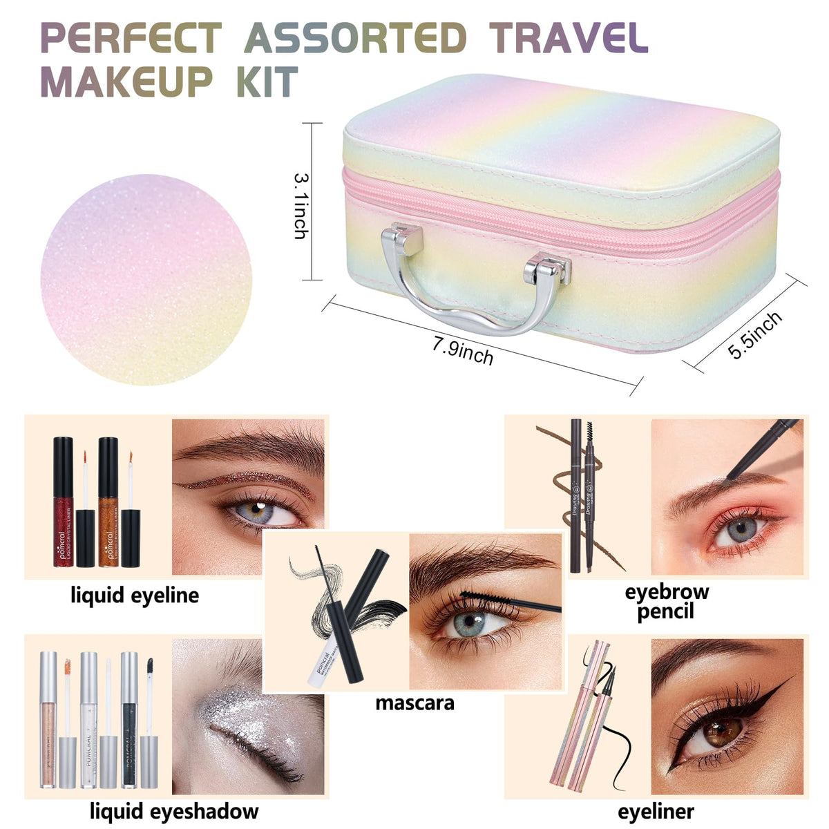 pomcral lip gloss and lipstick collection displayed for layering and shine