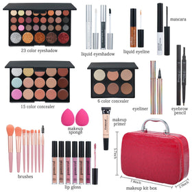 pomcral open palettes showing eyeshadow and lip colors for versatility