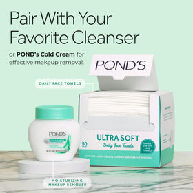POND'S towels on bathroom counter illustrating everyday routine ease