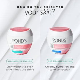 POND’S illustrative before-and-after sample showing improved evenness over weeks