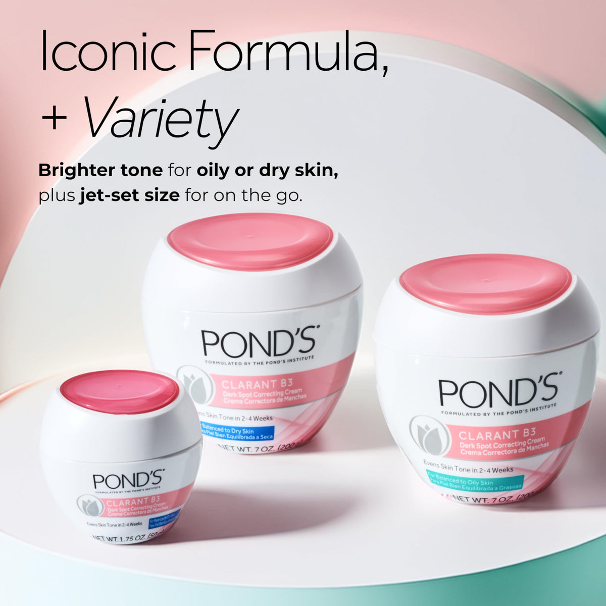 POND’S on bathroom counter in a routine setting for daily AM and PM use