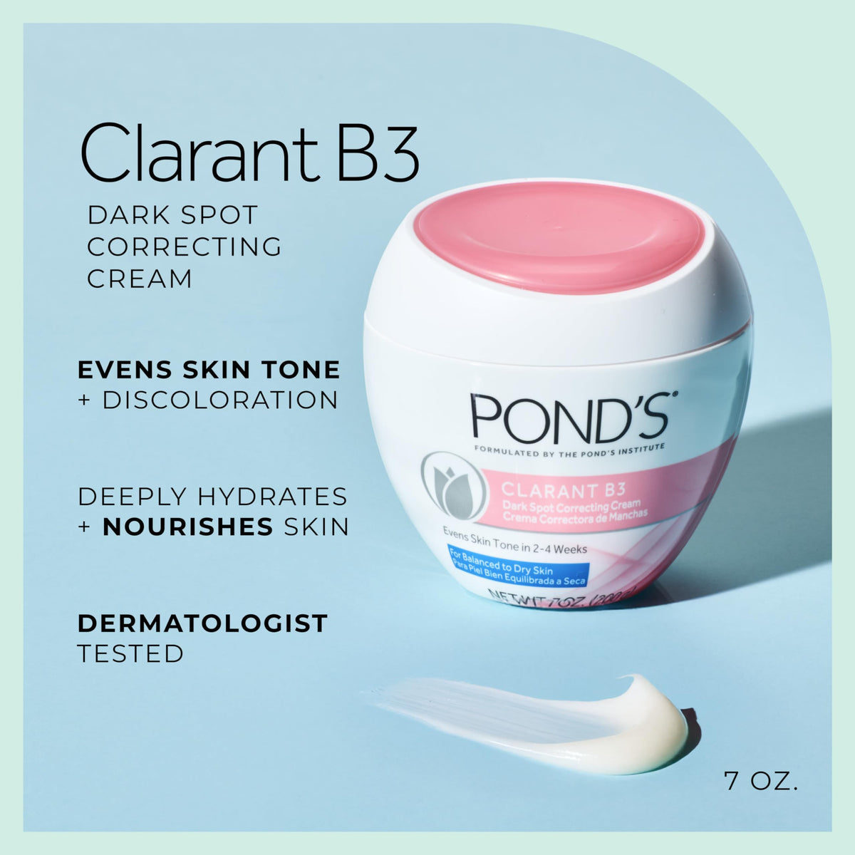 POND’S open tub showing creamy texture and rich moisture for dry skin nourishment