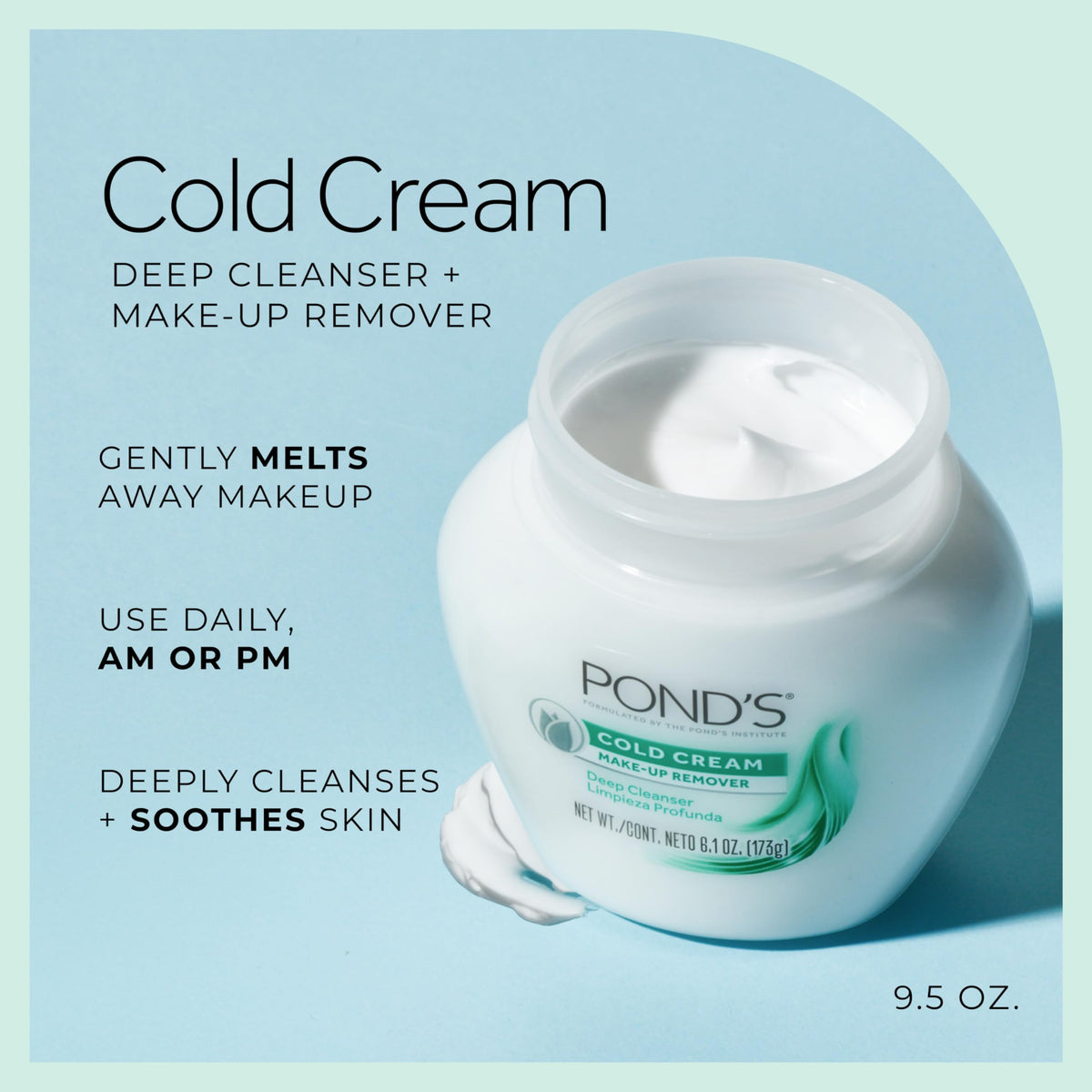 POND'S cold cream open texture swipe highlighting moisturizing texture