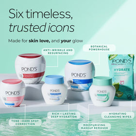 POND'S jar beside bed at night, indicates overnight restorative use